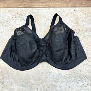 Goddess Verity Bra Womens Underwire 44H Black Lace Mesh Full Coverage #700204